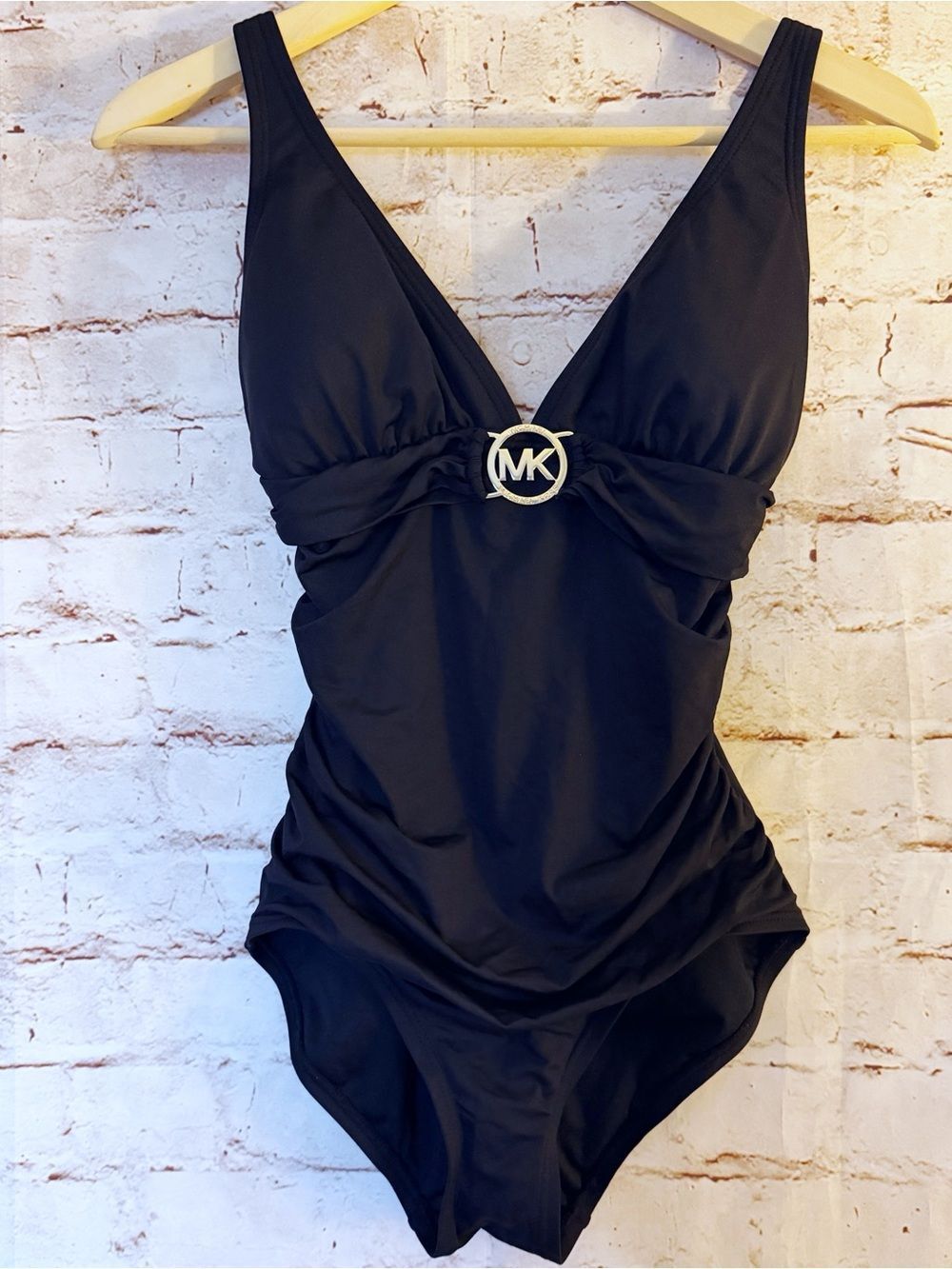 Michael Kors ruched one piece swimsuit